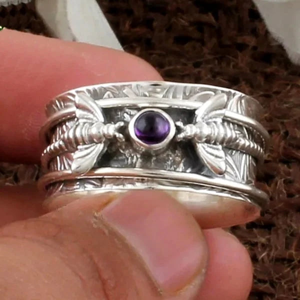 Biene Lila Edelstein Meditation Ring