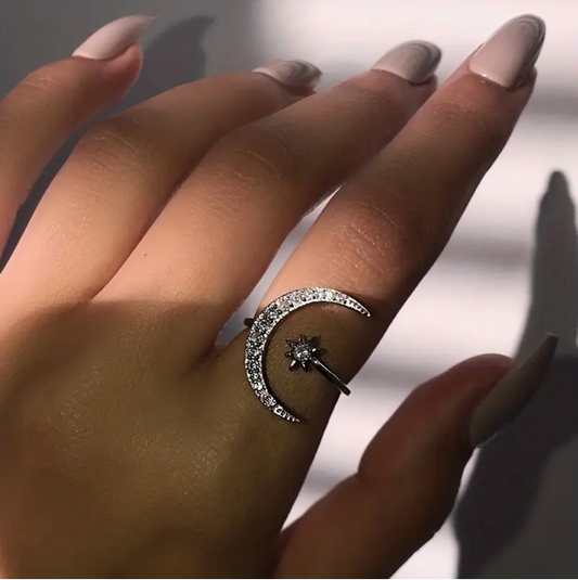 Mond & Stern Diamant Ring aus Silber