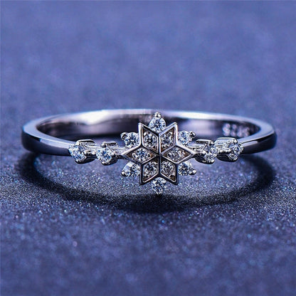 Schneeflocken Ring aus 925 Sterling Silber