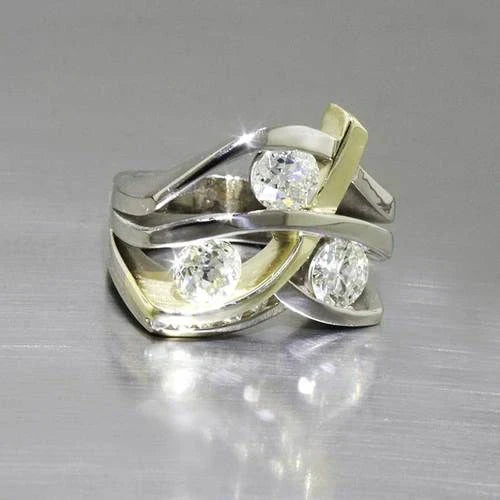 Vintage Zirkonia Gold & Silber Ring