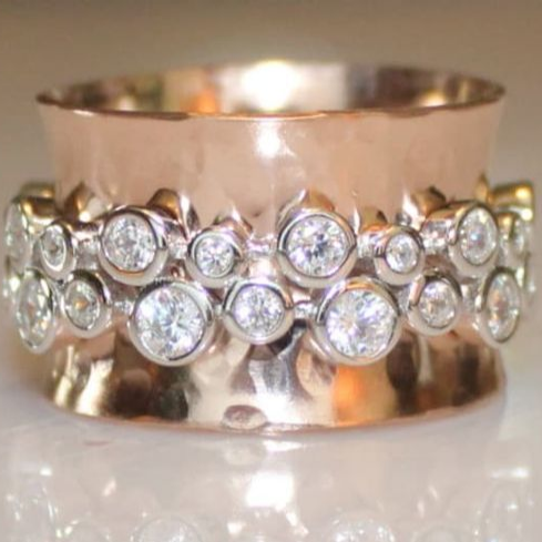 Vintage Zirkonia Gürtel Rose Ring