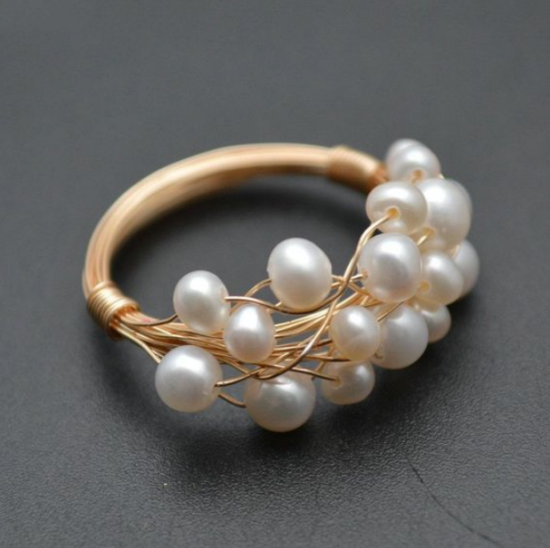 Vintage Perlennest Ring