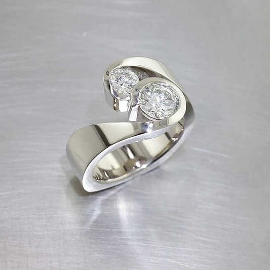 Vintage Silber Zirkonia offener Ring