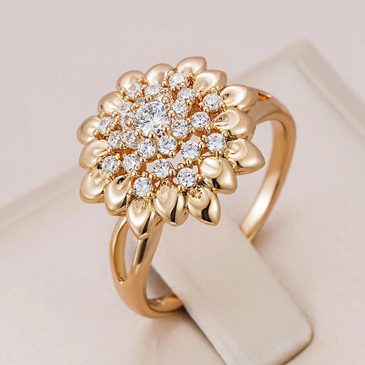 Eleganter Blumen-Glanz-Ring