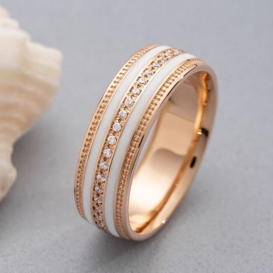 Vintage Gold und Weißer Ring